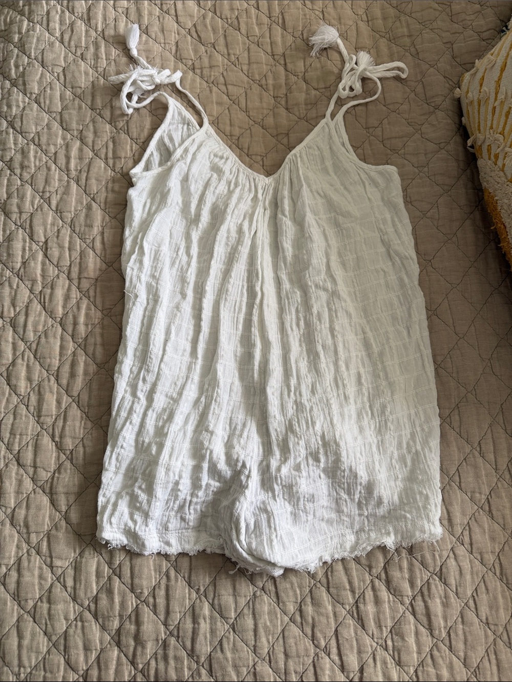 aerie White Gauze Tie-Shoulder Cami